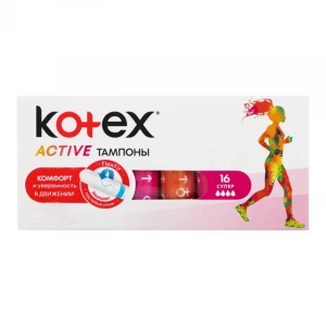 تامپون کوتکس مدل Active Super بسته 16 عددی