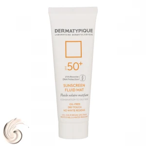 فلوئید ضد آفتاب بدون رنگ درماتیپیک SPF50 مدل SFM محافظ UVA ،UVB، ضد آب، ضد چروک، ضد پیری، مناسب پوست‌ چرب حجم 50 میلی‌لیتر