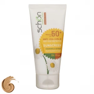 کرم ضد آفتاب رنگی شون مدل SPF50 محافظ UVA ،UVB، ضد لک، مناسب پوست چرب حجم 50 میلی‌لیتر