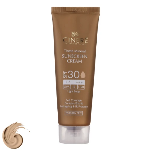 کرم ضدآفتاب رنگی سینره مدل SPF30 مناسب انواع پوست، حجم 50 میلی‌لیتر