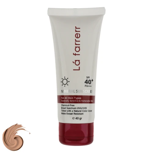 کرم ضد آفتاب رنگی لافارر با SPF 40 مدل مینرال مناسب انواع پوست حجم 40 میلی‌لیتر