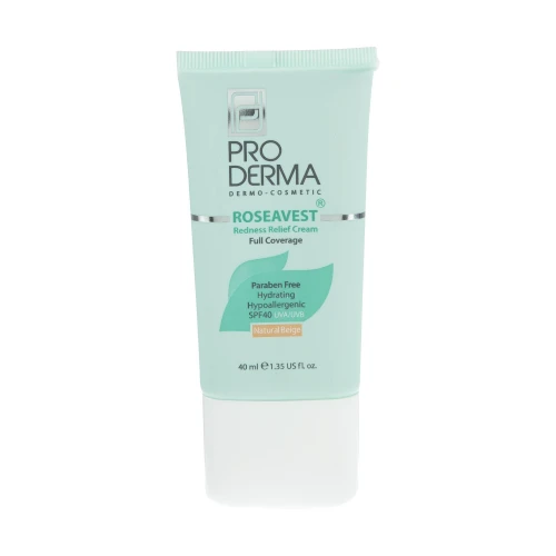 کرم پوشاننده رنگی پرودرما سری Roseavest مدل Natural Beige حجم 40 میلی لیتر