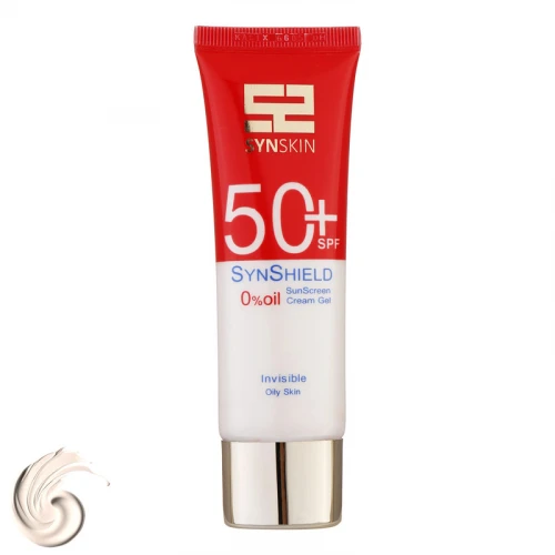 فلوئید ضدآفتاب بدون رنگ ساین اسکین SPF50 مدل SYN SHIELD، مناسب پوست‌های چرب، حجم 50 میلی‌لیتر