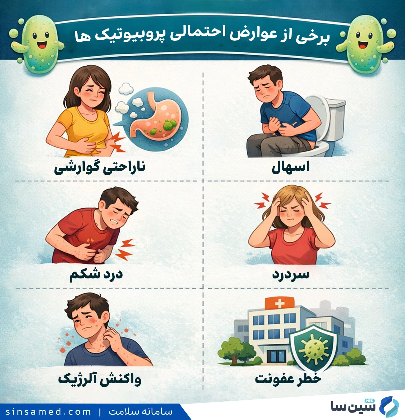 برخی از عوارض احتمالی پروبیوتیک ها